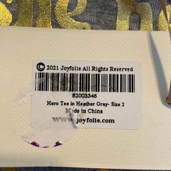 Mia Joy Joyfolie Hero Graphic Tee Heather Gray Short Sleeve Crewneck 2 - Picture 7 of 9